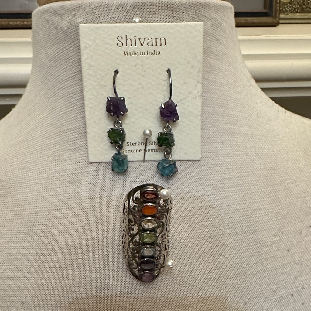 Shivam Sterling Silver Multicolor Earrings 150$